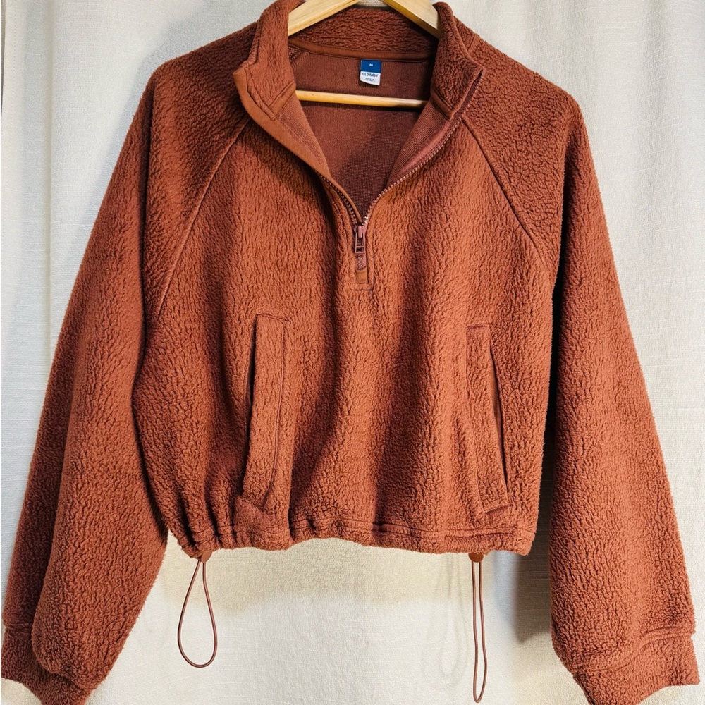 Old Navy Rust Quarter-Zip Women's Sweater